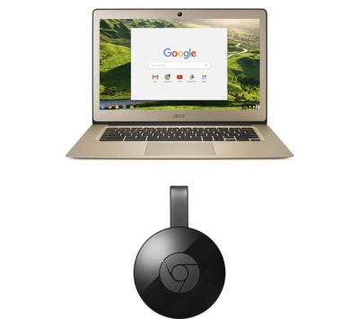 ACER CB3-431 14  Full HD Chromebook & Chromecast Bundle - Gold